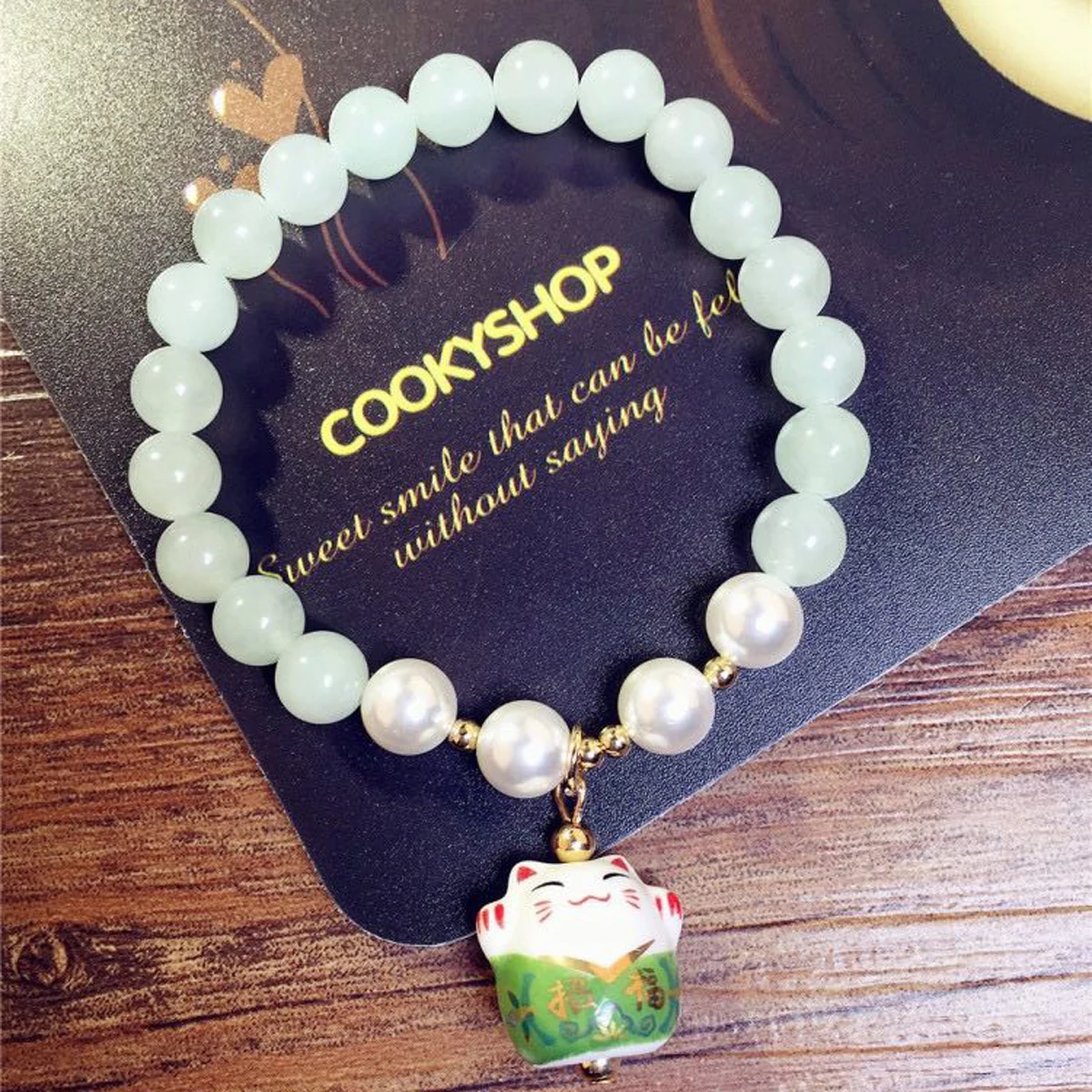 

Lucky Cat Trendy Adjustable Bracelet 8mm Natural Stone High Quality for Women Girls Birthday Gift Female Charm Jewelry