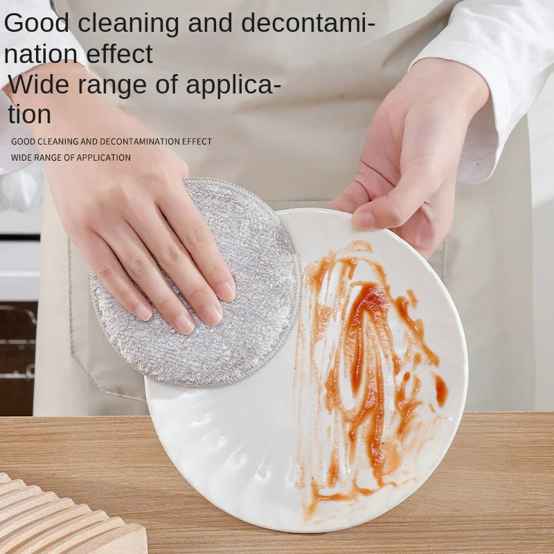 

Hangable Double-sided Bamboo Fiber Sponge Kitchen Oilproof Washing Dishes Cleaning Towel Absorbent Quick Dry Cleaning Cloth