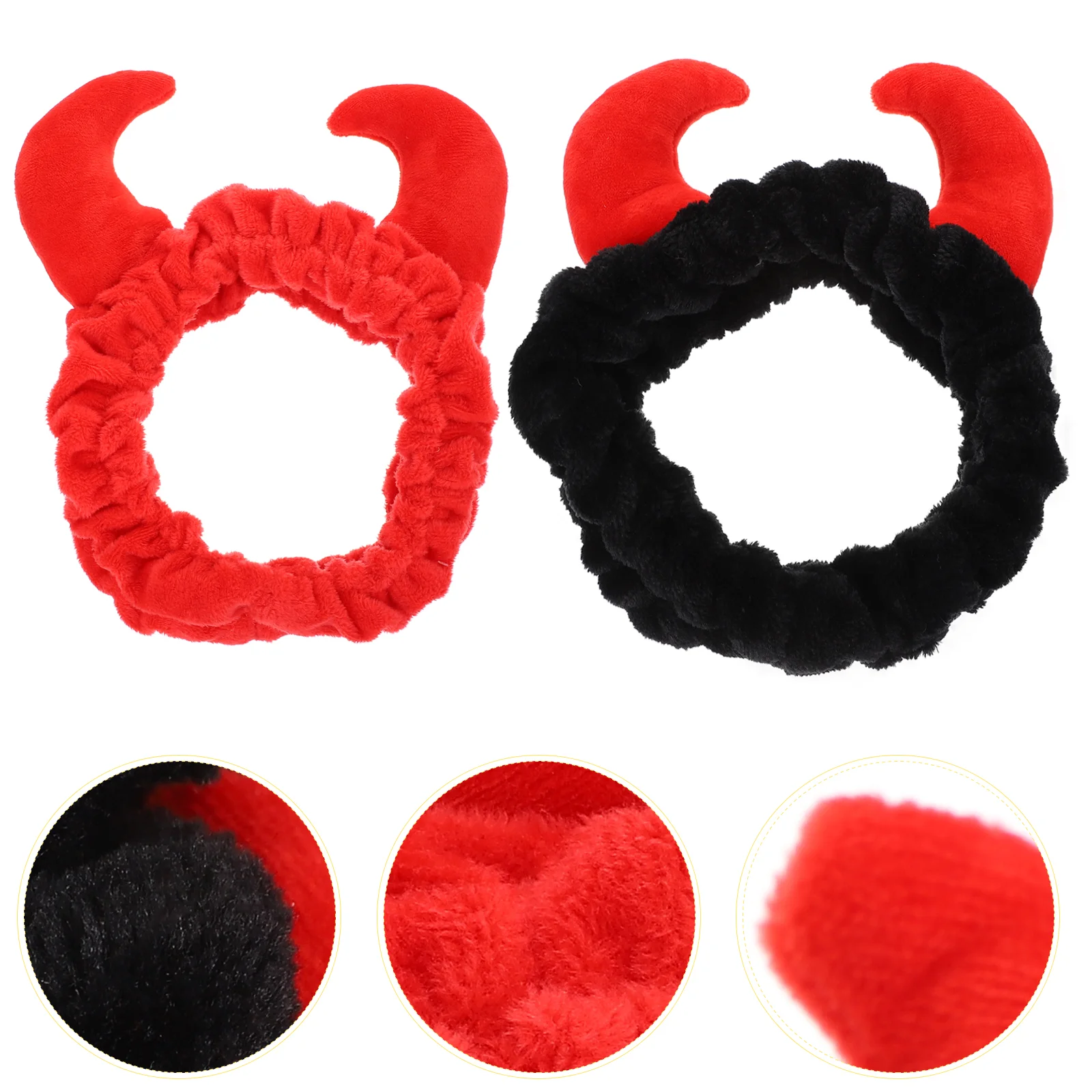

2 Pcs Plush Hair Band Turbins For Ladies Horn Makeup Headband Soft Makeup Headbands Hair Wrap Makeup Hair Band