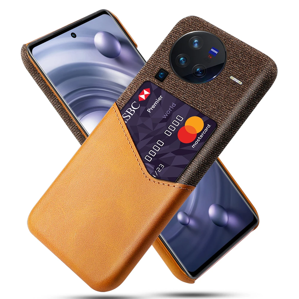 

Case For VIVO X80 Pro Credit Card Case Soft Cloth Fabric Case Cover shell For VIVO X80 X70 Pro Plus X60 Pro Plus Funda Coque