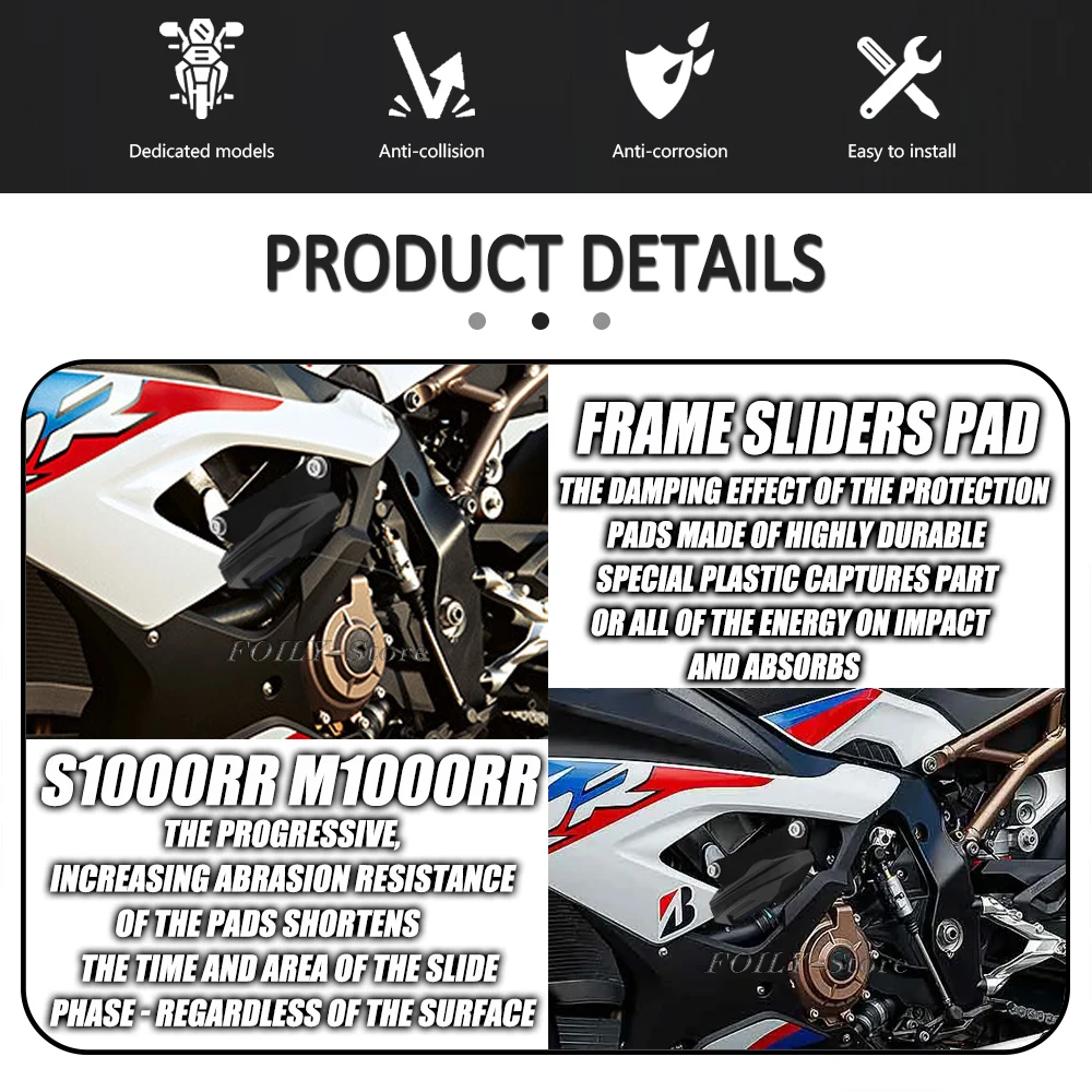 Слайдеры рамы мотоцикла для BMW S1000RR M1000RR M S 1000 RR 2019-2022 защита от падения клей набор