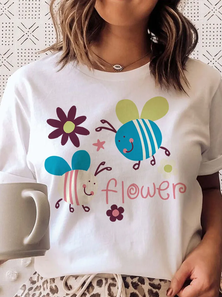 

Cartoon Fashion O-neck Childlike Female Print Summer White TopTShirt Ladies Animal Women T-shirt Harajuku Graphic Woman‘s’ Tee