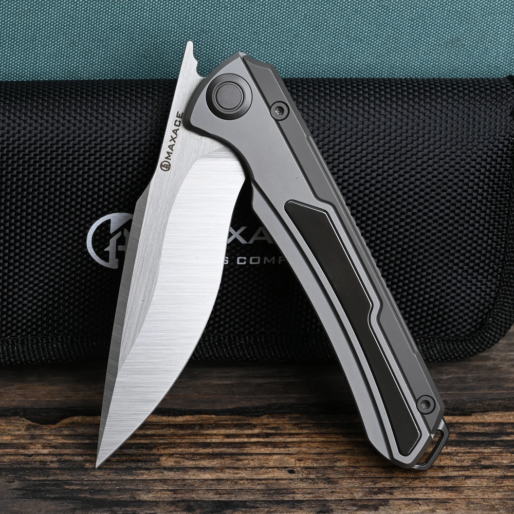 

Maxace Kestrel Folding Knife TC4 Handle M390 Blade Edc Outdoor Hunting Camping Tool Tactical Survival Knives Gift