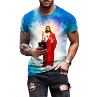summer casual god religion christ jesus t shirt streetwear 3d printed t shirt harajuku style short sleeve hip hop fashion tee