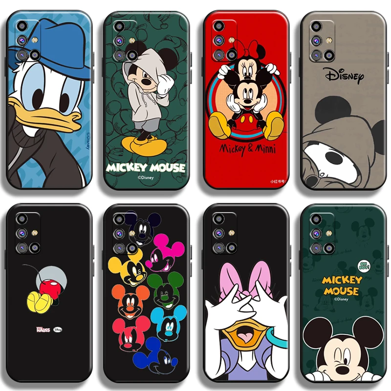

Cute Cartoon Mickey Mouse Phone Case For Samsung Galaxy M31 M31S Coque Carcasa Liquid Silicon Soft Funda Cases Black Back