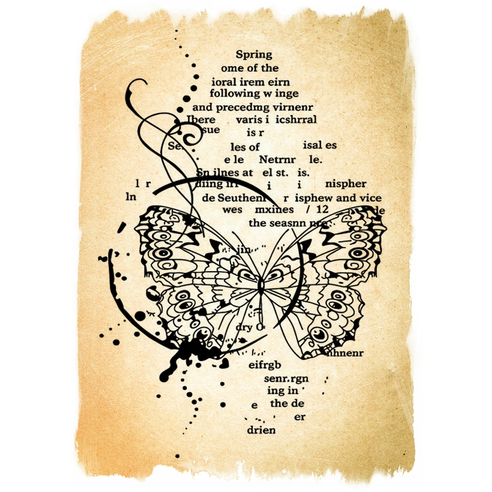 

Retro Butterfly Transparent Clear Silicone Stamps for DIY Scrapbooking/Rubber Stamp Photo Album Decorative Card Making 11*16cm