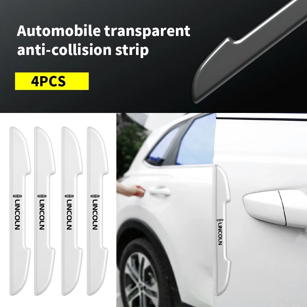 

4PCS Rubber Car For Lincoln Continental Navigator MKC Aviator MKS Town Nautilus Door Edge Corner Anti Scratch Strip Stickers