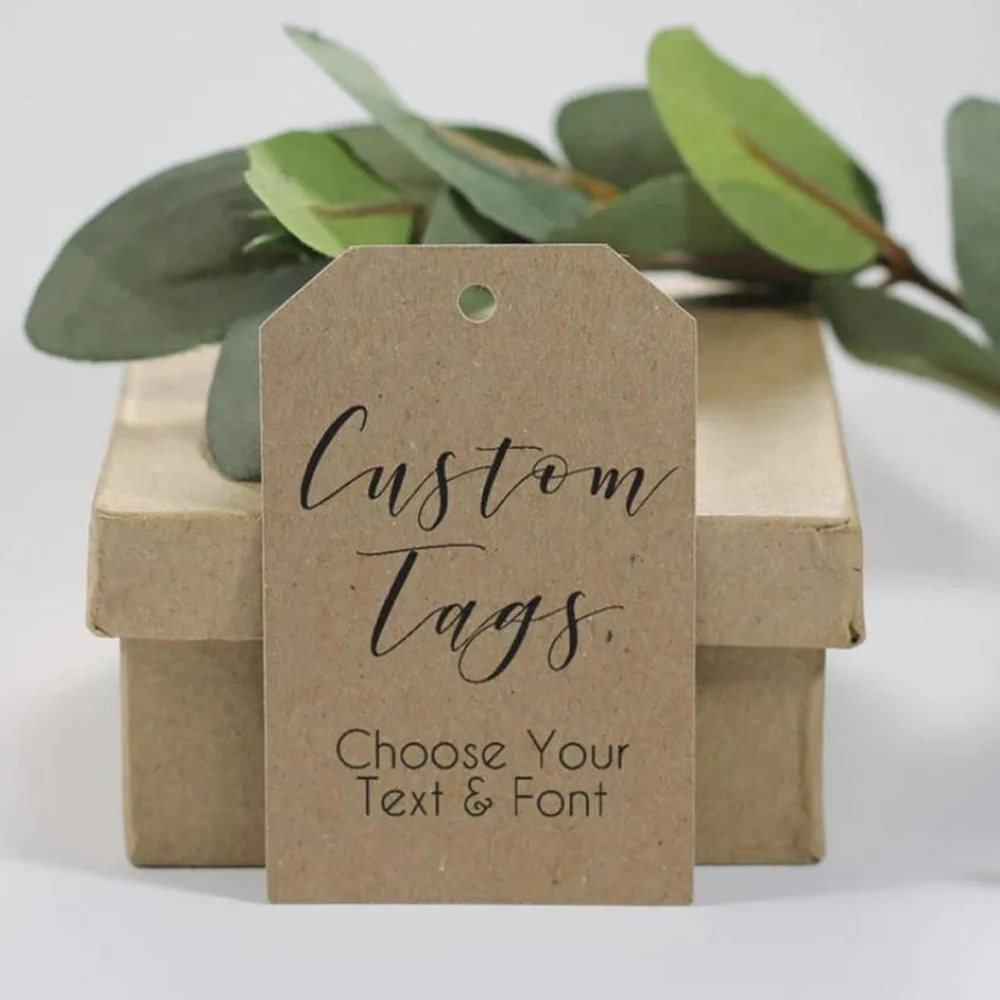 

Custom LOGO Tags - Personalized Kraft Brown Wedding Favor Tags - Wedding Favors - Thank You Tags - Bridal Shower