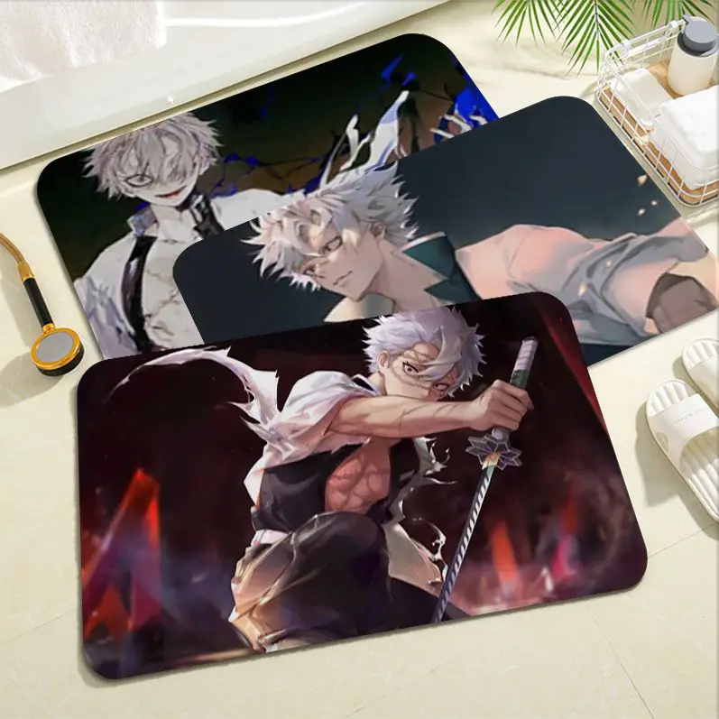 

Demon Slayer Shinazugawa Sanemi Long Rugs Nordic Style Bedroom Living Room Doormat Home Balcony Anti-Slip Hotel Decor Mat