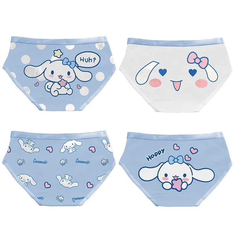 

Anime Kawaii Sanrios Cinnamoroll Hellokittys Kuromi Kids Underpants Girl Flat Angle Pure Cotton Summer Thin Style Underpants