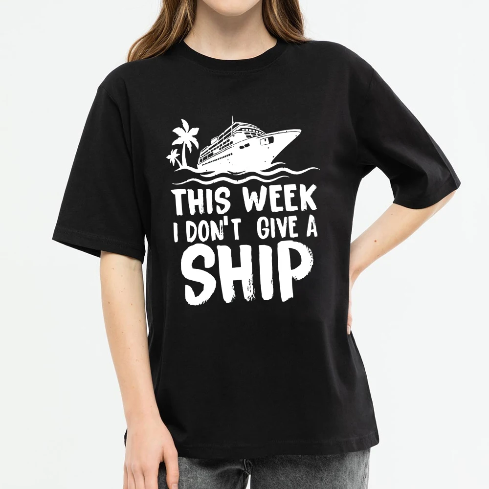 

THIS WEEK I DON'T GIVE A SHIP T Shirt for Women Queen Sleeve Tee 2023 Discount mother Day O-neck Summer Style T Shirt Customized