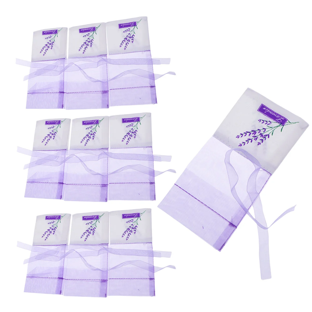 10pcs Sachet Empty Bag Light Purple Drawstring Gauze Sacks Gift Favors Pouches Jewelry Craft Bag for Lavender Wedding