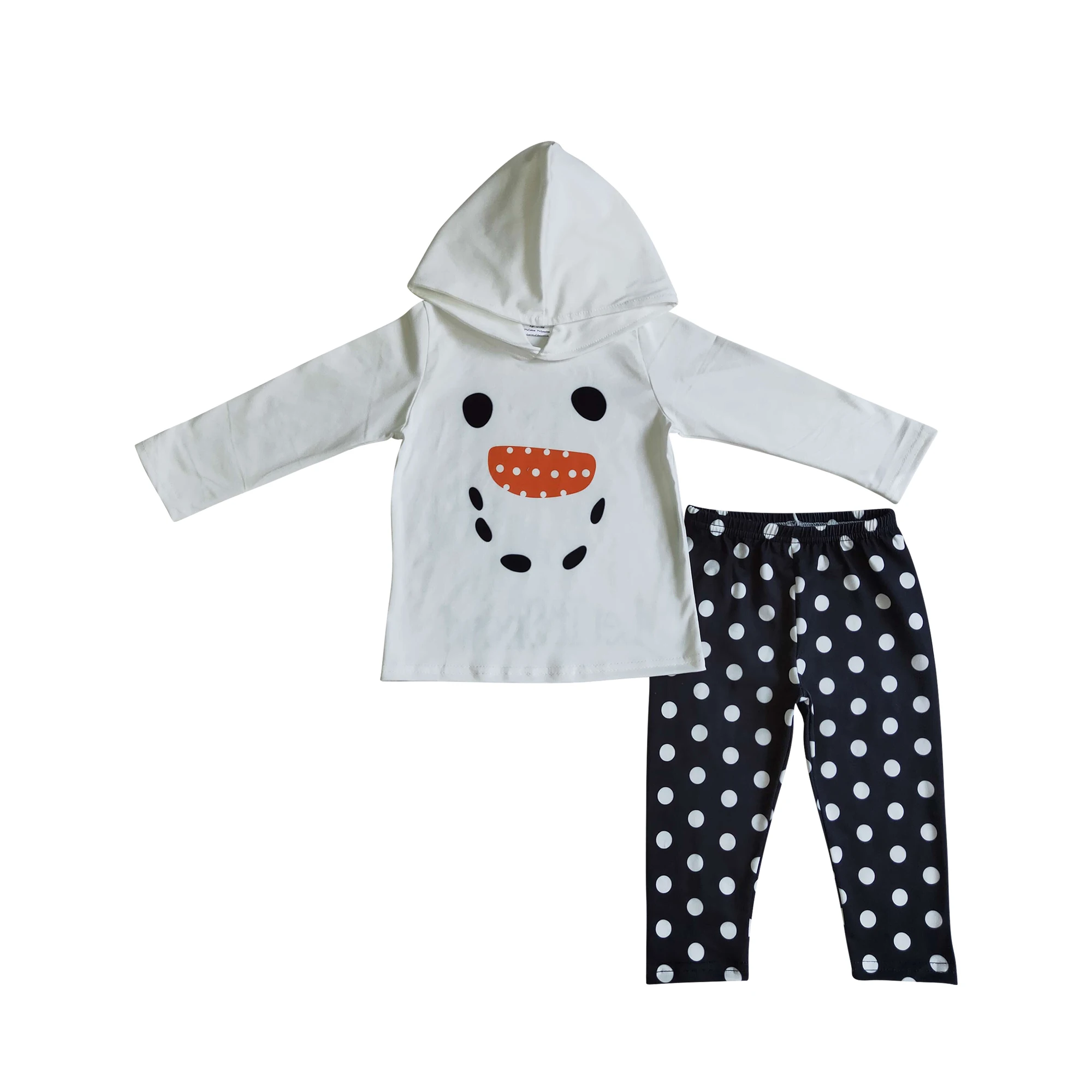 

Комплект для мальчиков и девочек из 2 предметов, толстовка с длинным рукавом и принтом снеговика, штаны для праздника, Осень-зима, горячая Ра...