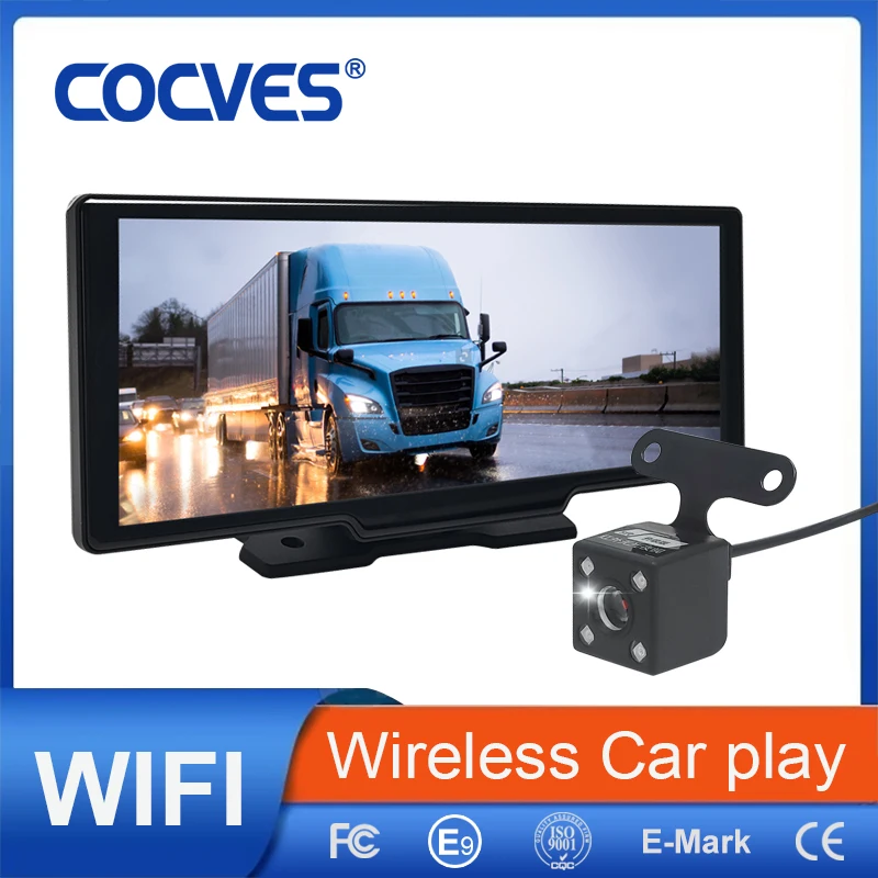 

COCVES 4K WiFi GPS 10.26 inch Video Recorder Car Mirror Rearview Camera Carplay& Wireless Connection Navi Bluetooth DVRs