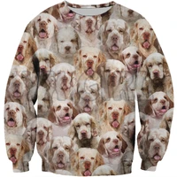 new funny dog sweatshirt autumn winter clumber spaniels 3d printed sweatshirts men for women pullovers unisex tops