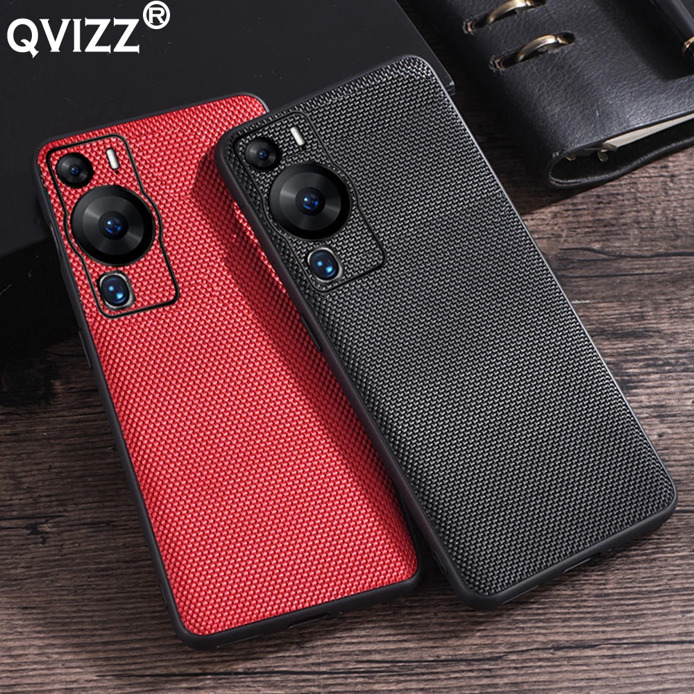 

Fabric Cloth Case for Huawei P60 Pro P60Pro Luxury Canvas Armor Shockproof Soft Silicone Edges Hard Phone Cover for HuaweiP60Pro