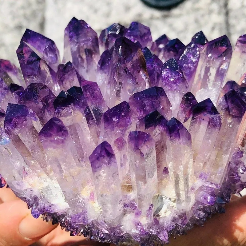Healing Reiki Natural Purple Crystal Cluster Amethyst Flower Home Office Crystal Crafts Decoration Mineral Specimen Wholesale