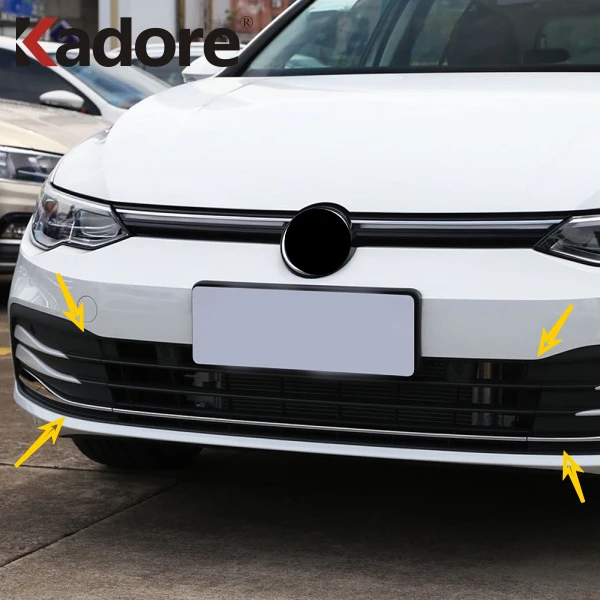 Фото Для Volkswagen Golf 8 MK8 Pro R 2021 2022 2023 2024, передняя решетка, полоски противотуманной фары, крышка лампы, накладка, аксессуары для стайлинга автомобилей №2