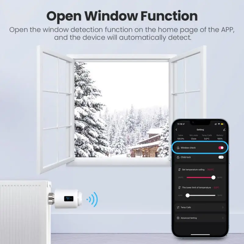 Tuya Zigbee Thermostat Smart Thermostatic Head Radiator Valve Actuator Heating Temperature Controller Alexa Home Control