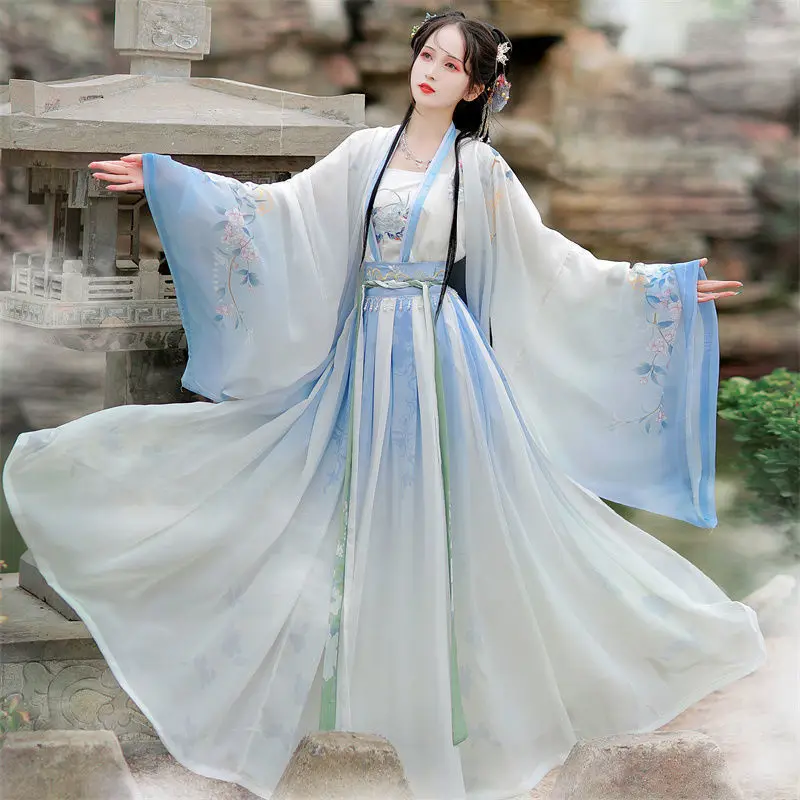Женское древнее традиционное платье ханьфу с принтом женское в китайском стиле