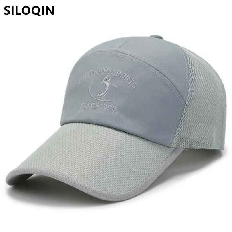 

SILOQIN Men Women Breathable Baseball Caps Summer Letter Embroidery Mesh Cap Snapback Cap Adjustable Size Couples Sports Hats