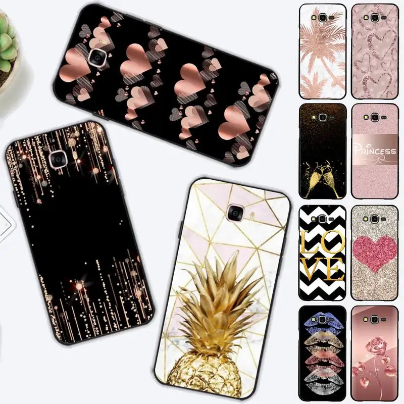 

Love Rose Gold Style Phone Case for Samsung J 2 3 4 5 6 7 8 prime plus 2018 2017 2016 core