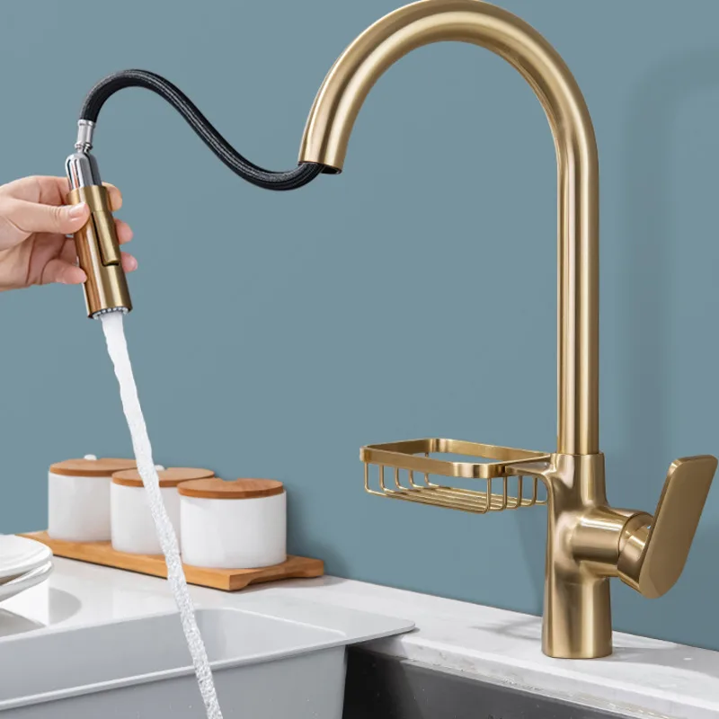 Европейский выдвижной смеситель горячей и холодной воды 360 Вращающийся латунный