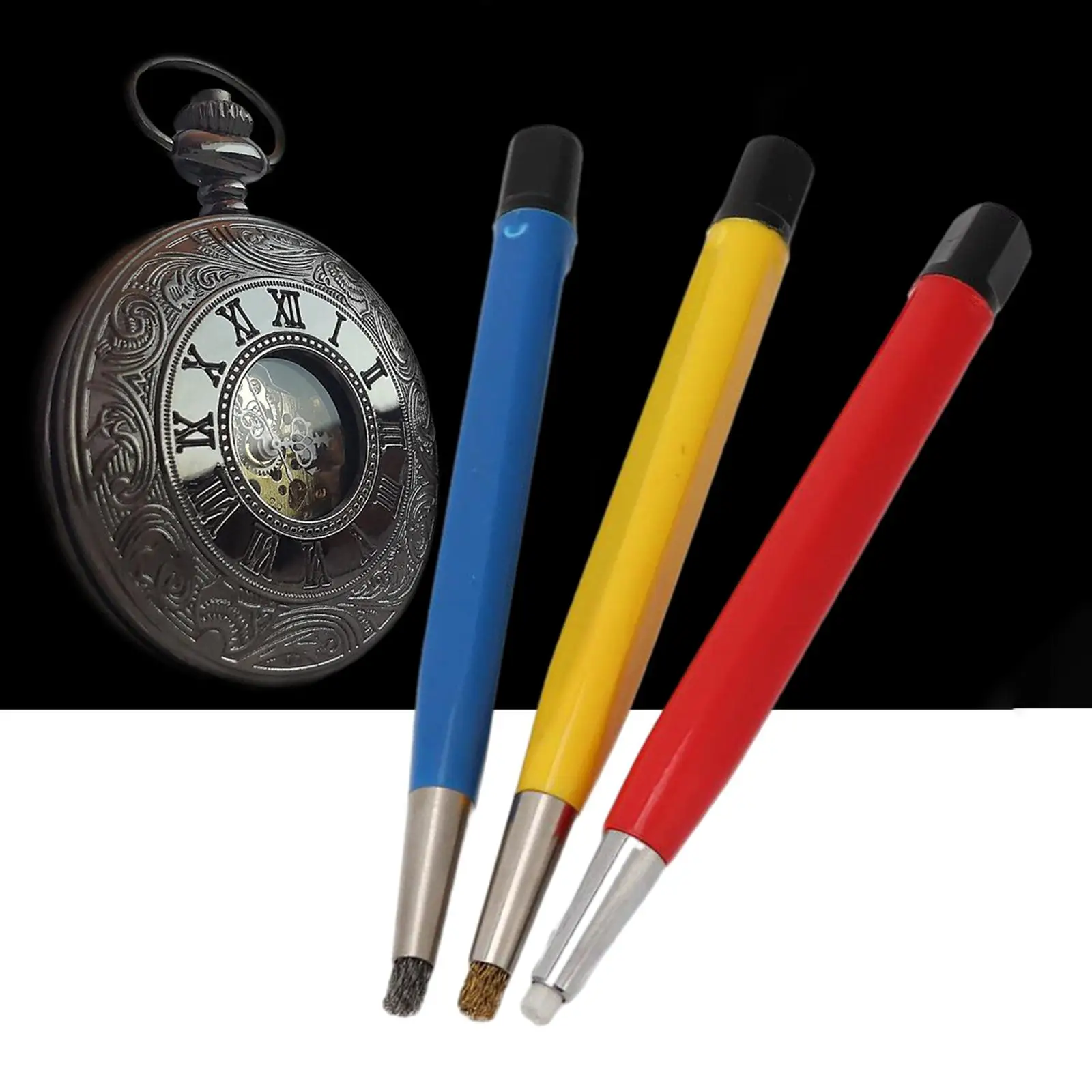 

3x Scratch Brush Pen Set Dirt Remover for Electrical Circuit Boards Jewelry