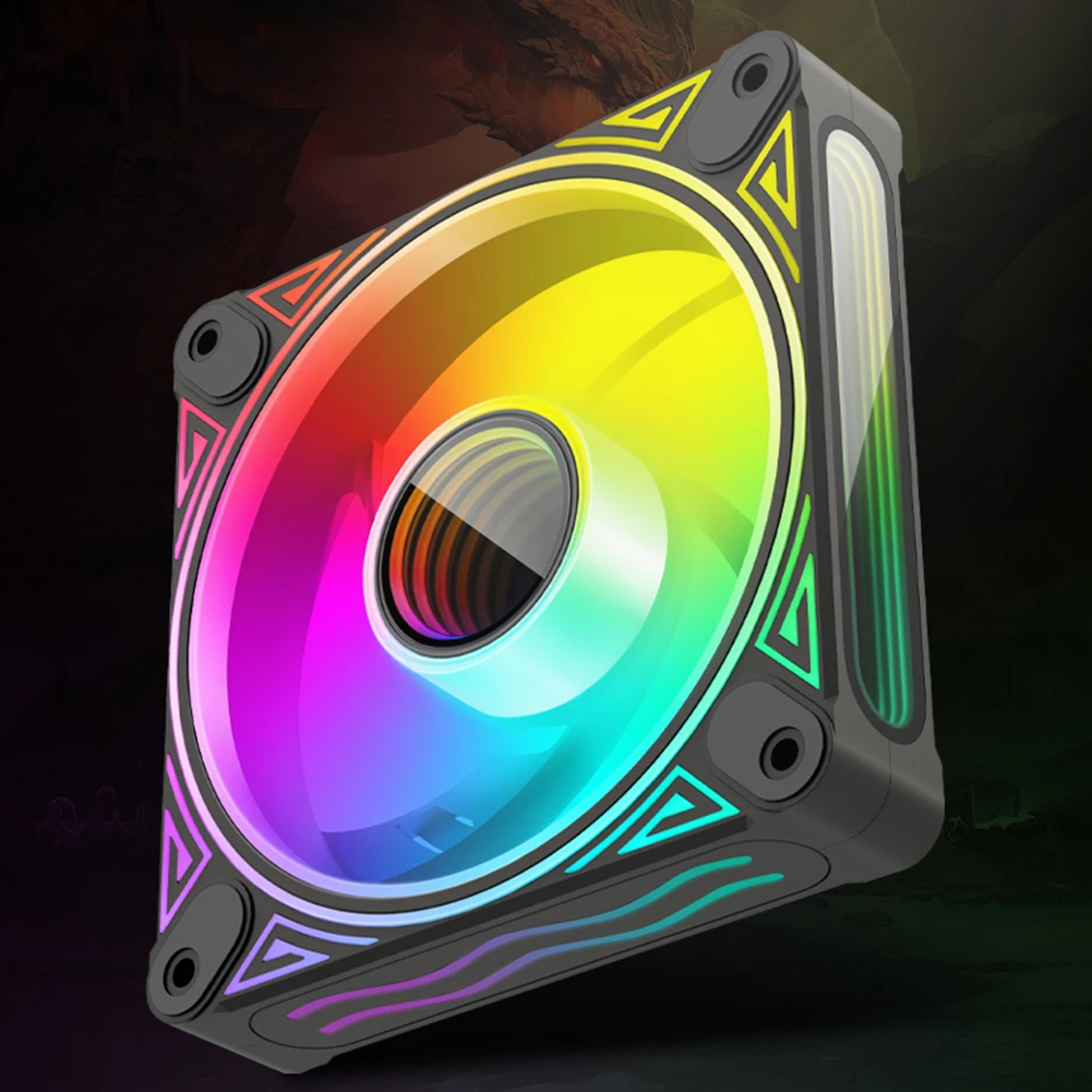 

120mm PC Cooler 23dB 30LEDS Luminous Chassis Radiator 5V 3PIN ARGB 12V 4PIN PWM Smart Temperature Control Computer Accessories