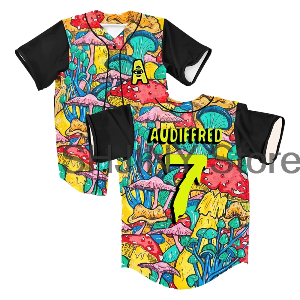 Бейсбольная майка Jessica Audiffred Trippy Rave для фестиваля Edm рубашки на пуговицах с