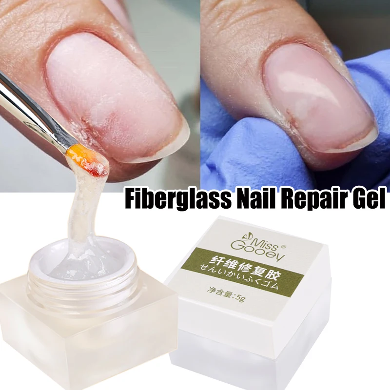 5ml Instant Nail Repair Gel for Cracked Broken Nails Strong Extension Silk Fiberglass Glue Clear Semi Permanent Nail Art Tools