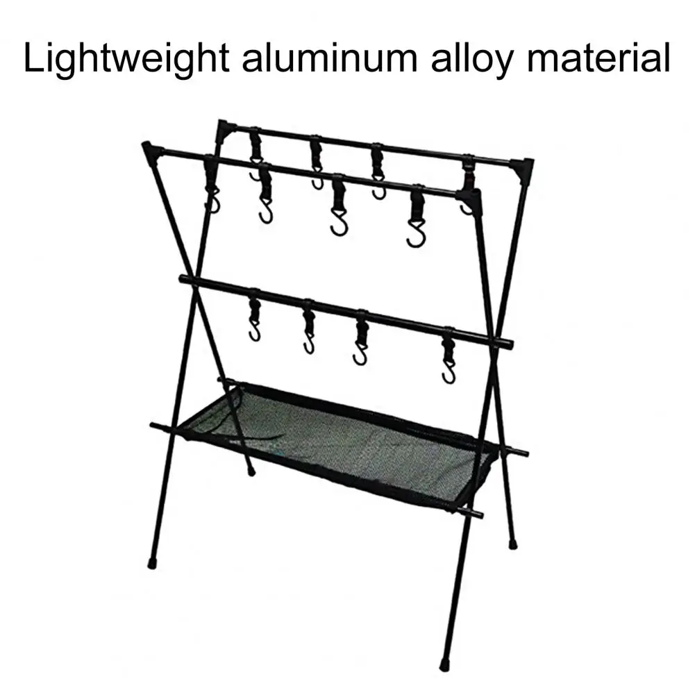 

Triangular Storage Shelf Burrs-free Portable Outdoor Supplies Triangular Shelving Camping Tool Tripod for Party