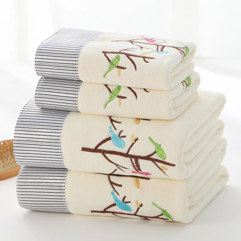 Microfiber Towel Set Luxury Lace Embroidered Bath Gift Face Quick Dry Terry Towels Bathroom1/3pcs set | Дом и сад