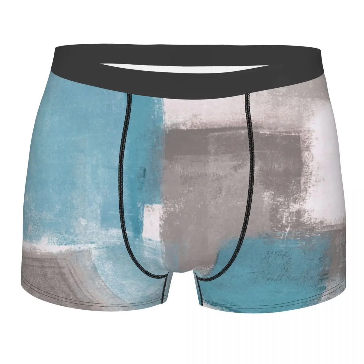 

Abstract Art Painting Men's Underwear Teal Oil Painting Backdrop Boxer Briefs Shorts Panties Hot Underpants for Homme S-XXL