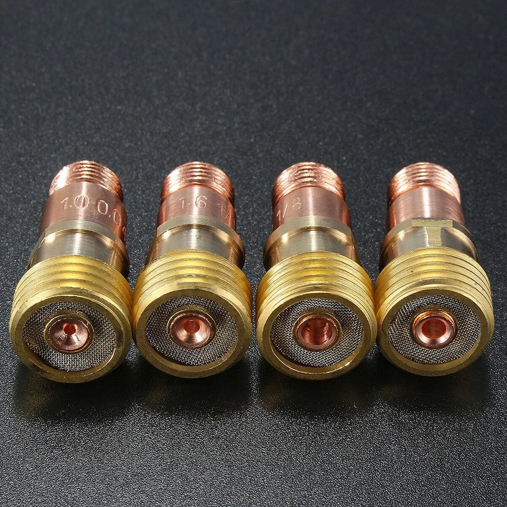

Brass Collets Body Stubby Gas Lens Connector With Mesh For Tig WP-17/18/26 Torch Flashlight Accessory Parts