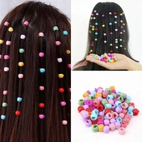 100 pcs baby girls cute candy colors plastic hairpins mini hair claw clips hair braids maker beads headwear hair accessories