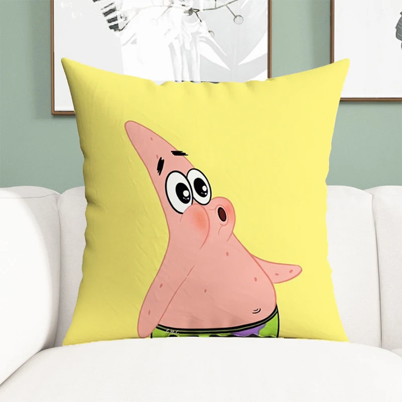 

Spongebobs Pillowcases for Pillows Decor Home Cute Pillow Covers Decorative Short Plush Pillowcase Car Sofa Cushion Cover Bed