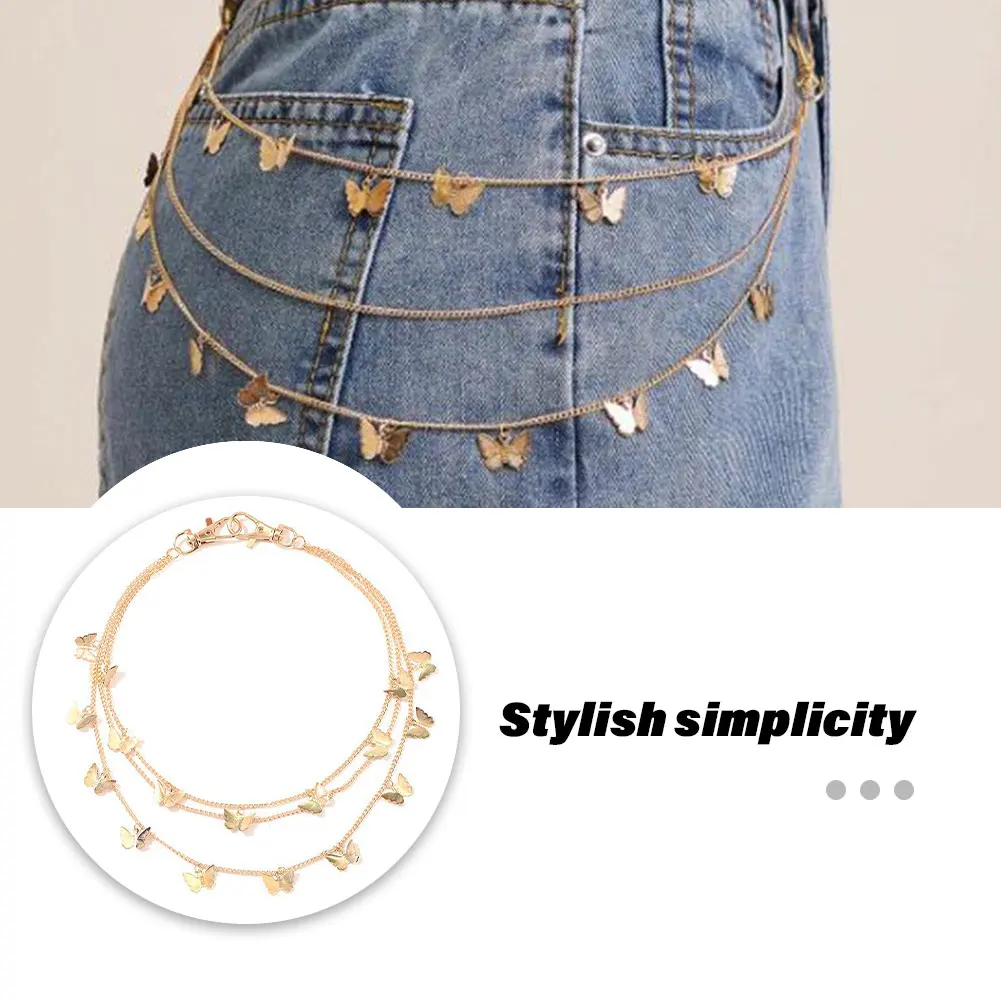 

50cm Pants Chain Women Unisex Punk Metal Waist Chain on The Jeans Trousers Chain Belt Harajuku Gothic Decor Keychain