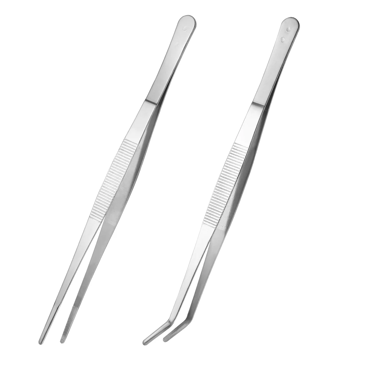 

VORCOOL 2pcs Stainless Steel Straight and Curved Nippers Tweezers Feeding Tongs for Reptile Snakes Lizards Spider (Silver)