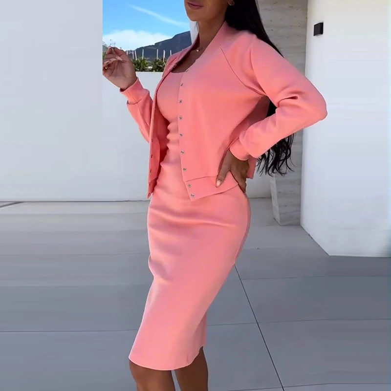 Повседневное пальто с длинными рукавами и подтяжками комплект платья осенний