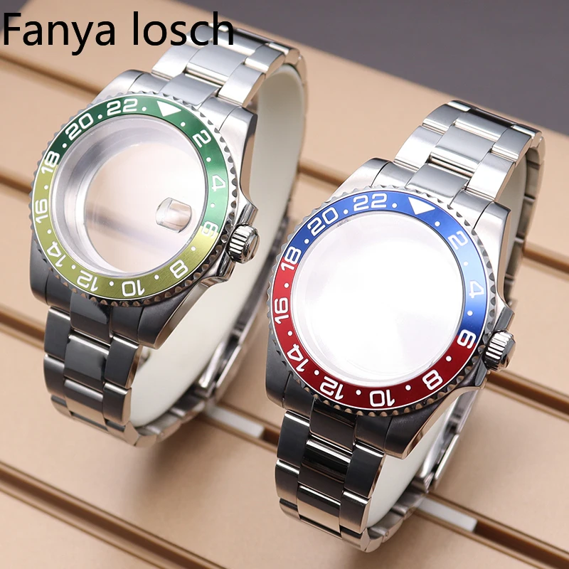 Enlarge 40mm Watch Case Bracelet GMT Watchband Parts Nh35 Nh36 Miyota 8215 Eta 2824 Movement 28.5mm Dial Submariner Sapphire Glass