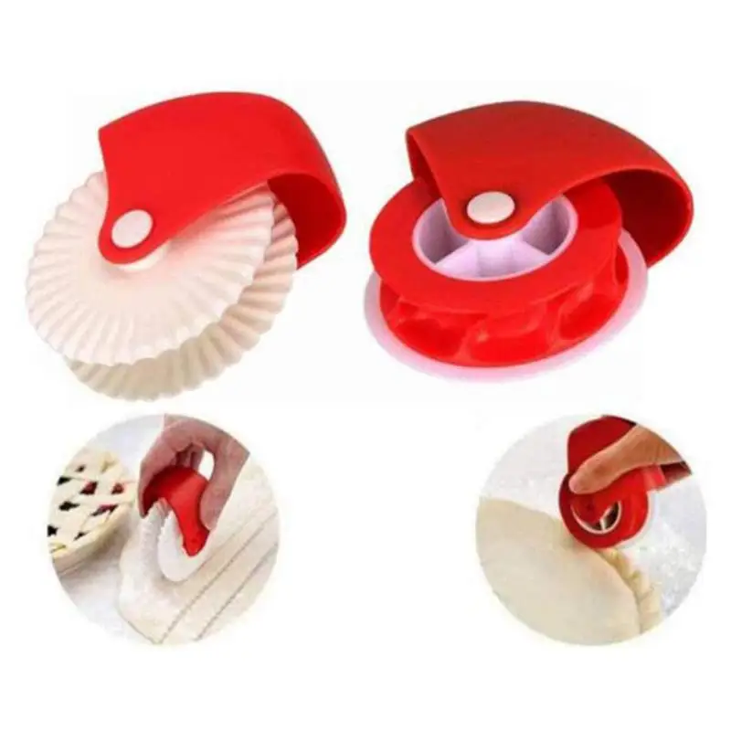 

2Pcs Pastry Wheel Cutter Set Kitchen Pizza Pastry Lattice Cutter Pastry Pie Decor Rust-Proof Wheel Roller Kitchen Baking Tool