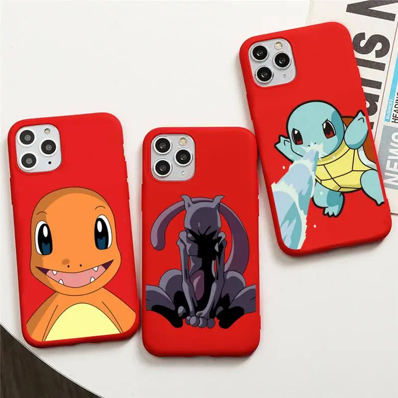 

Красный чехол для iphone 13 12 11 Pro Max Mini XS 8 7 6 6S Plus X SE 2020 XR