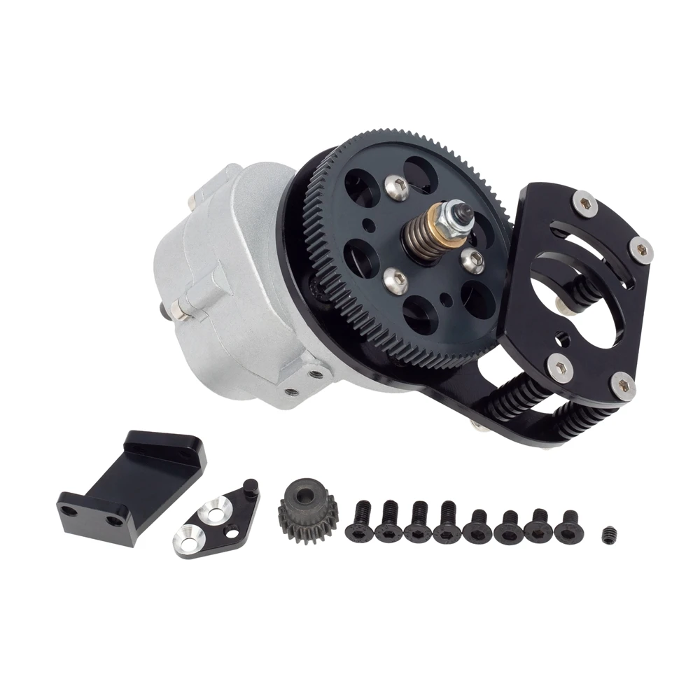 

Metal R3 Single Speed Transmission Gearbox with Motor Gear Mount for 1/10 RC Crawler Car RC4WD D90 II D110 Gelande 2 A