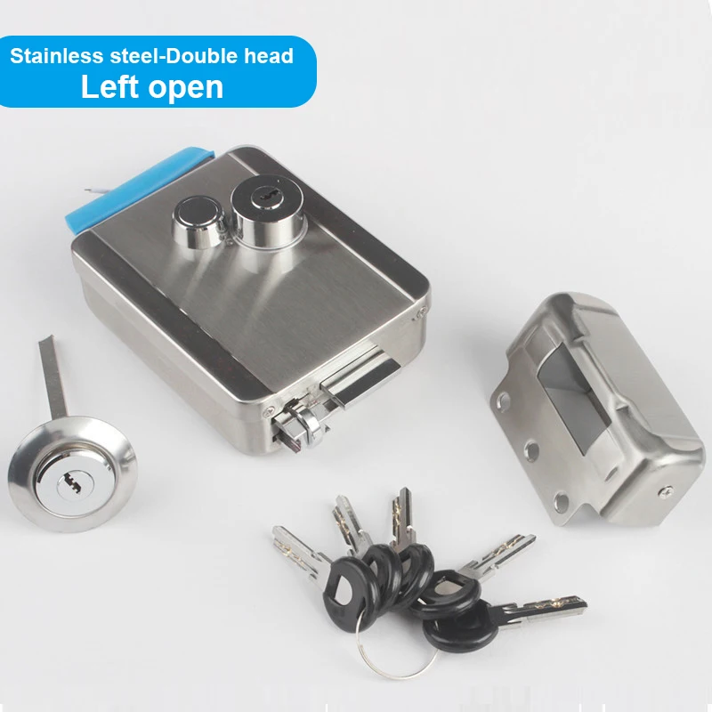 

Электрический замок из нержавеющей стали DC12V с ключами для домашнего видеодомофона, система контроля доступа, электрический замок для ворот