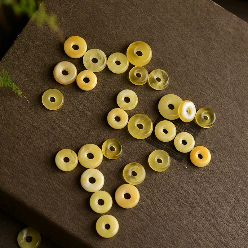 Natural Beeswax Donut Accessories DIY Bracelet Necklace Peace Buckle Lh23