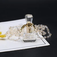 fashion natural stone clear crystal necklace simple perfume bottle pendant for women girls necklace jewelry party gifts