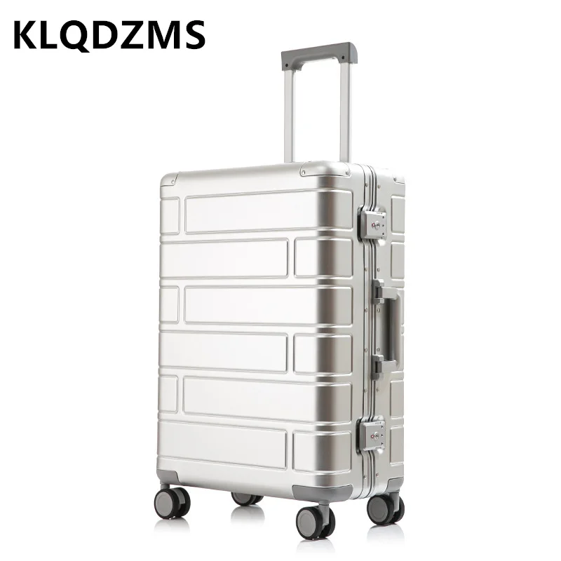 

KLQDZMS Unisex Trip Suitcases Business Travel Carry on Luggage High Quality Universal Wheeled Trolleys Simple Style