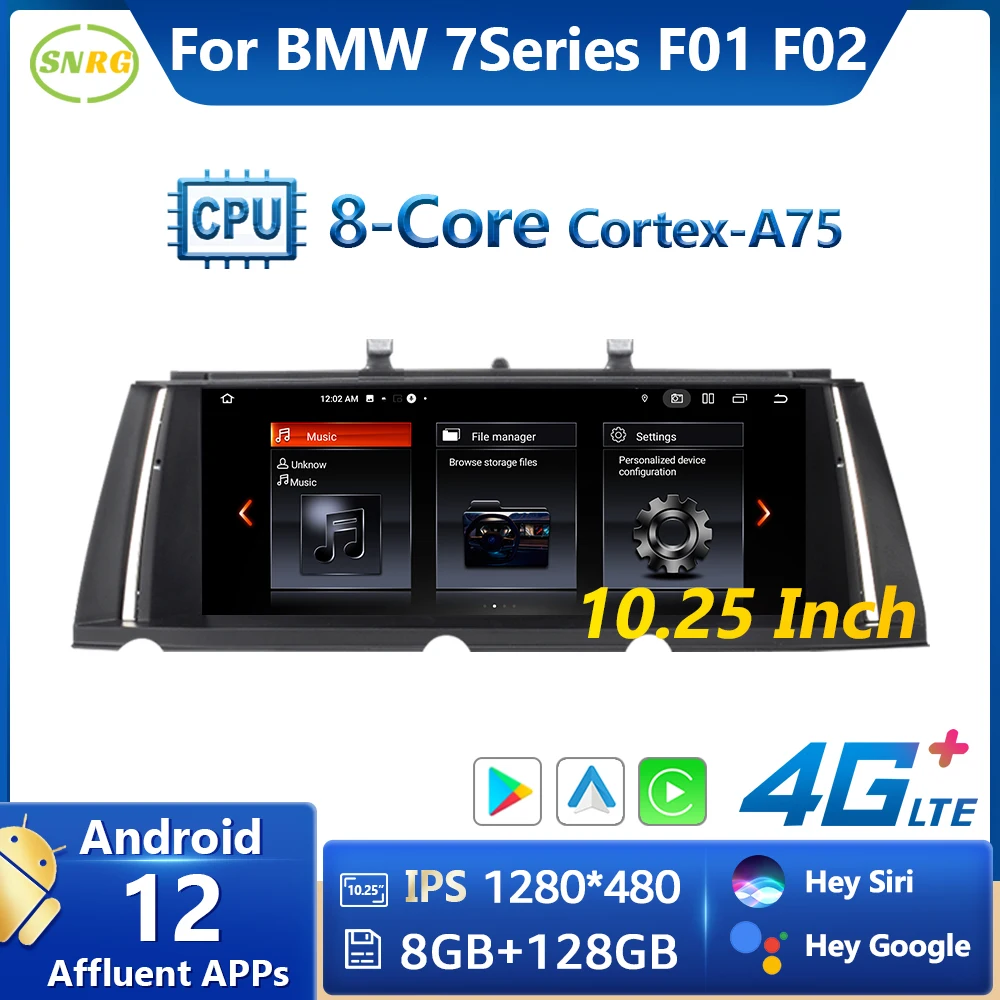 

Автомагнитола SNRG на Android 12, мультимедиа для BMW F01, F02, CIC, NBT, с экраном 10,25 дюйма, Carplay, автомагнитола с навигацией DSP