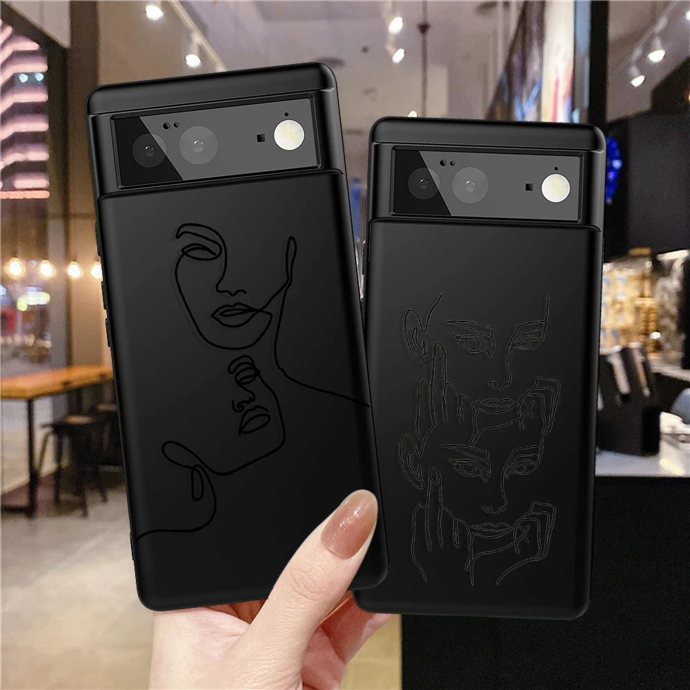 

Abstract Line Women Case for Google Pixel 7a 7Pro 7 6a 6 6Pro 5 5a 5G 4XL 4 3XL 2XL 3 3a 3aXL 4a Soft Silicone Protection Shell